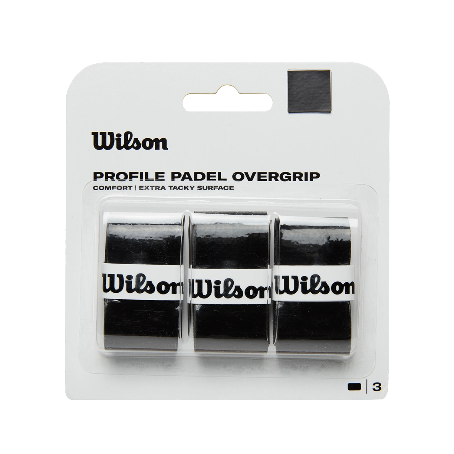 WILSON PROFILE OVERGRIP BLACK (X3)